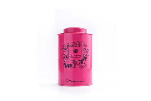 Boîte à café vide fuschia